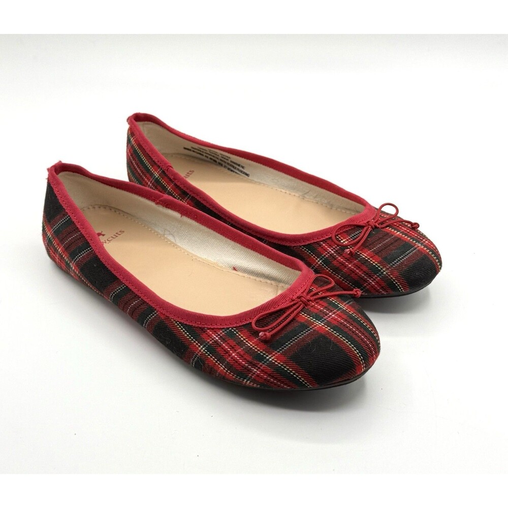 Crewcuts J. Crew kids tartan Holiday Plaid Flats Girls Sz 5 5Y Christmas